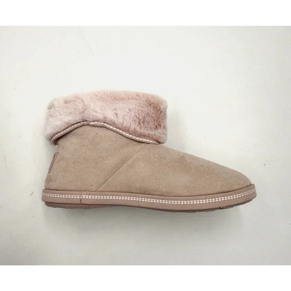 Skechers Campfire Slipper Bootie Boot Blush Pink Faux Fur Size 8 Memory Foam - Picture 11 of 12